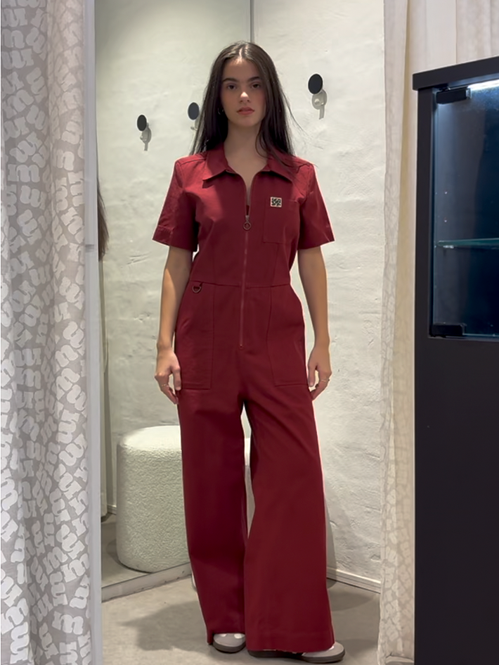 Stella Jumpsuit | Burgundy Red